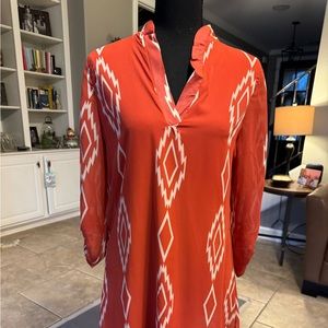 Burnt orange geo / chevron dress / tunic. Sz M. Womens dress.